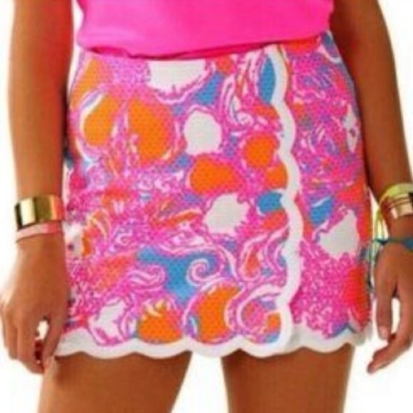 NWOT Lilly Pulittzer Michelina Vibrant Pink and Orange Women's Skort - Picture 2 of 10